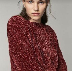 Massimo Dutti cable knit chenille sweater